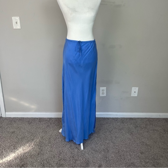 MADEWELL TIE WAIST MAXI SLIP SKIRT IN BLUE SIZE 10 - Picture 8 of 16